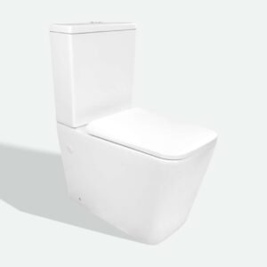 Harrington Two Piece Commode 010035 – Matte White Rimless Tornado Flush