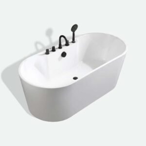 Harrington Freestanding Bathtub 011001– Matte Finish with Black Mixer