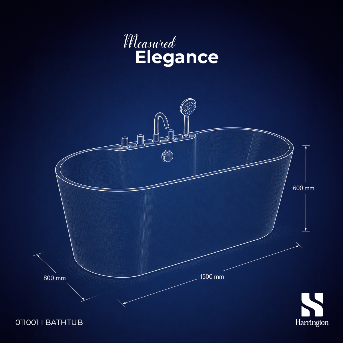 Harrington Freestanding Bathtub 011001– Matte Finish with Black Mixer - Creative 4