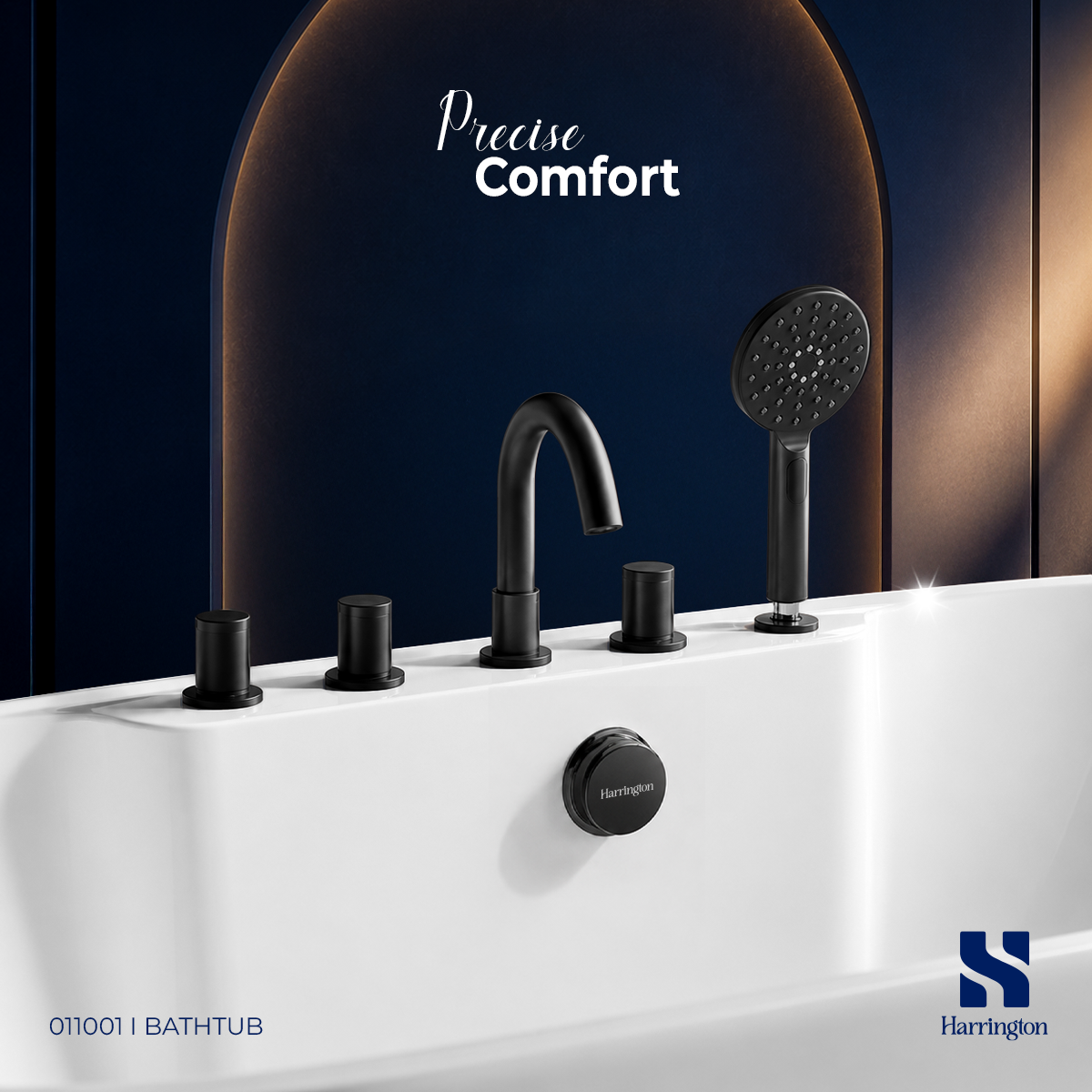 Harrington Freestanding Bathtub 011001– Matte Finish with Black Mixer - Creative 2