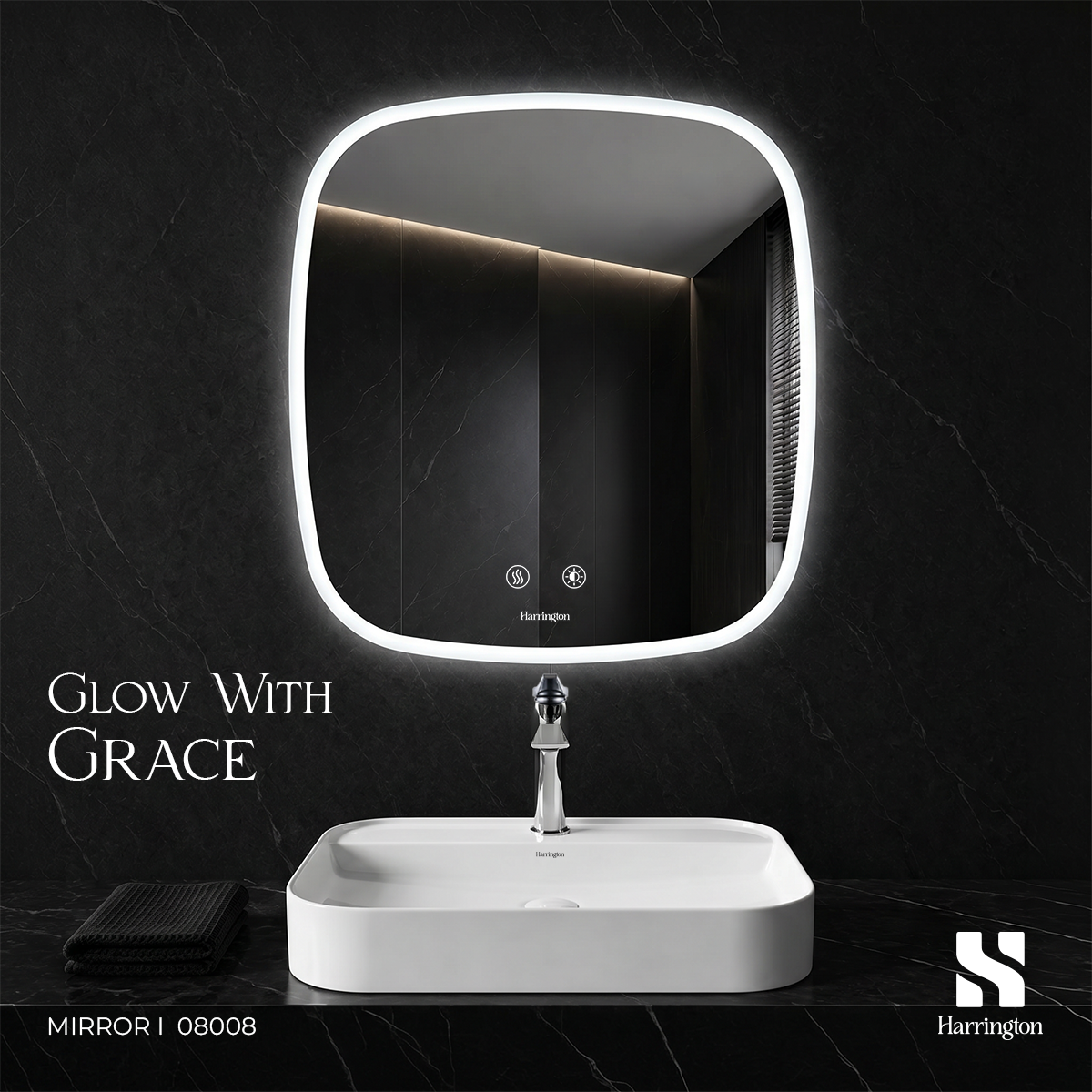 Harrington LED Mirror 08008 – Antifog Touch Control - Creative 2