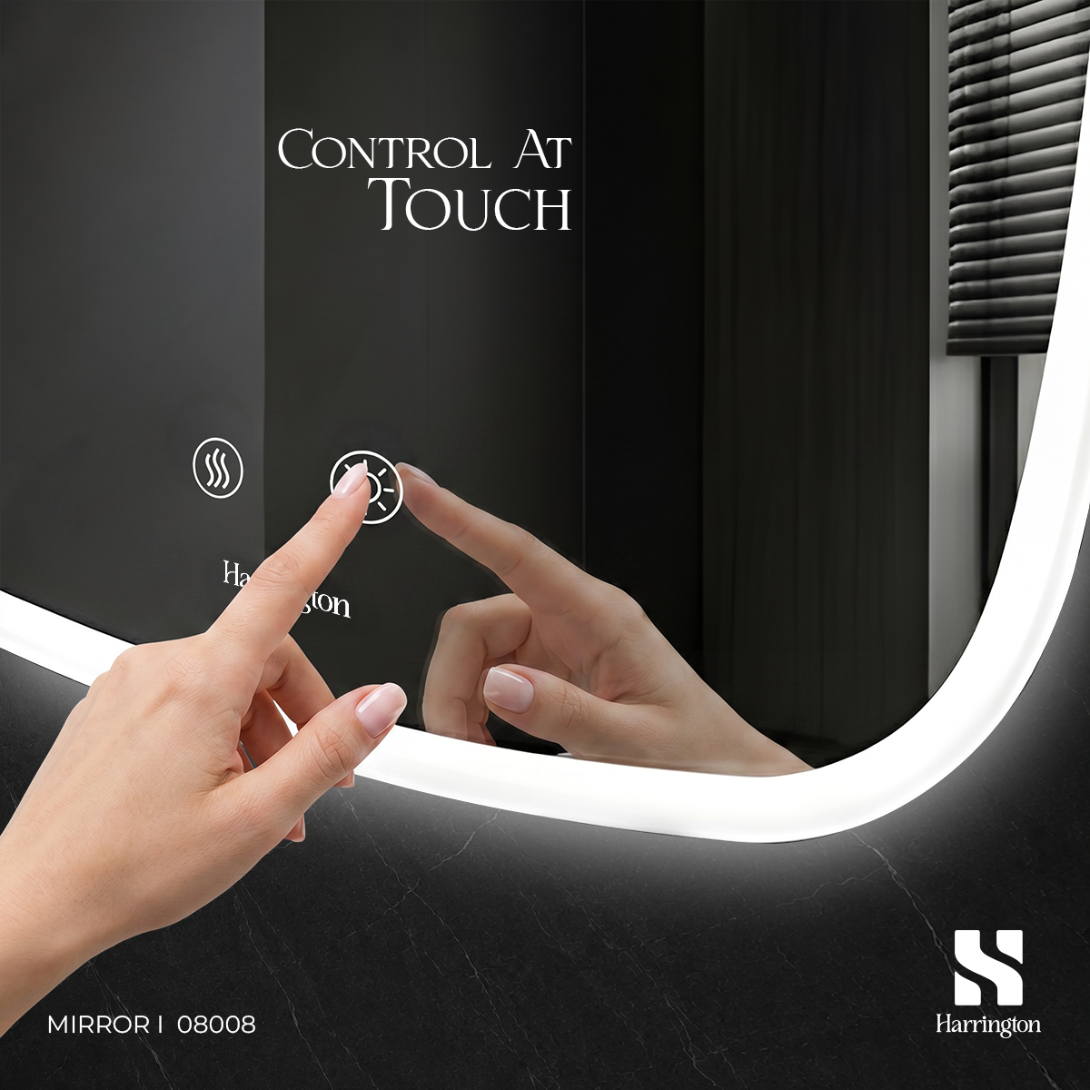 Harrington LED Mirror 08008 – Antifog Touch Control - Creative 3