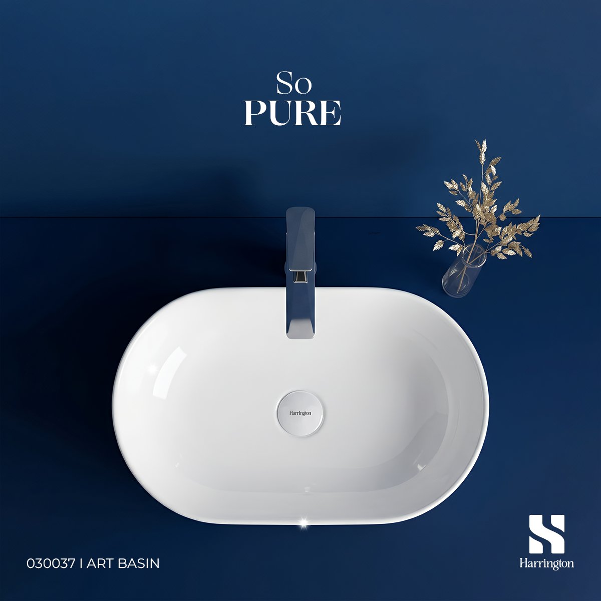 Harrington Art Basin 030037 – Glossy White Porcelain Slim Edge - Creative 3