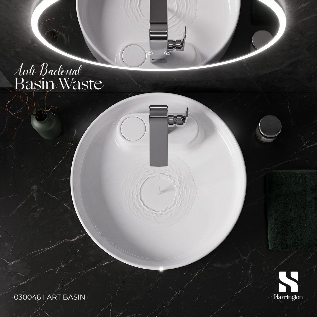 Harrington Art Basin 030046 – Glossy White Slim Edge Design - Creative 3