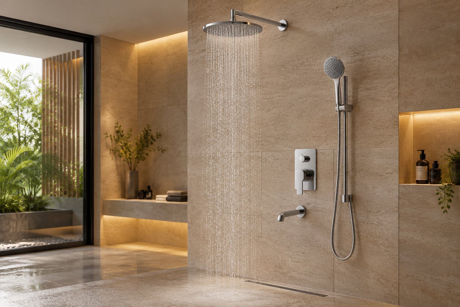 Rain shower setup in a premium bathroom for Rain Shower Price in Bangladesh 2026 guide