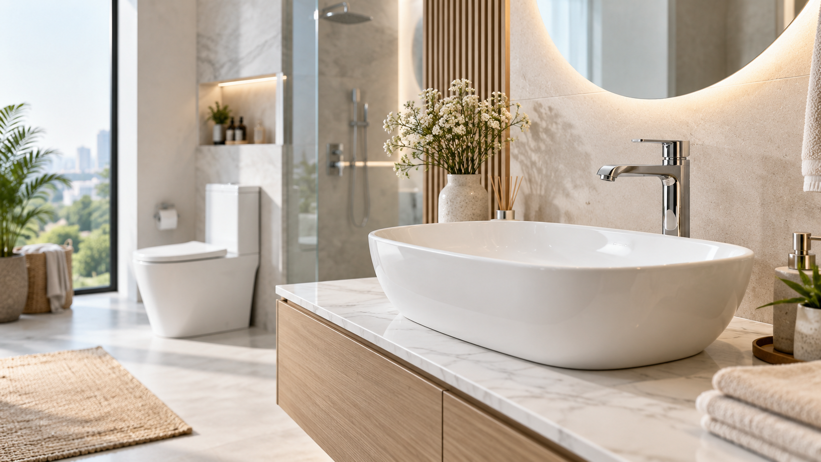 Modern wash basin, commode and premium bathware interior for wash basin price in Bangladesh 2026