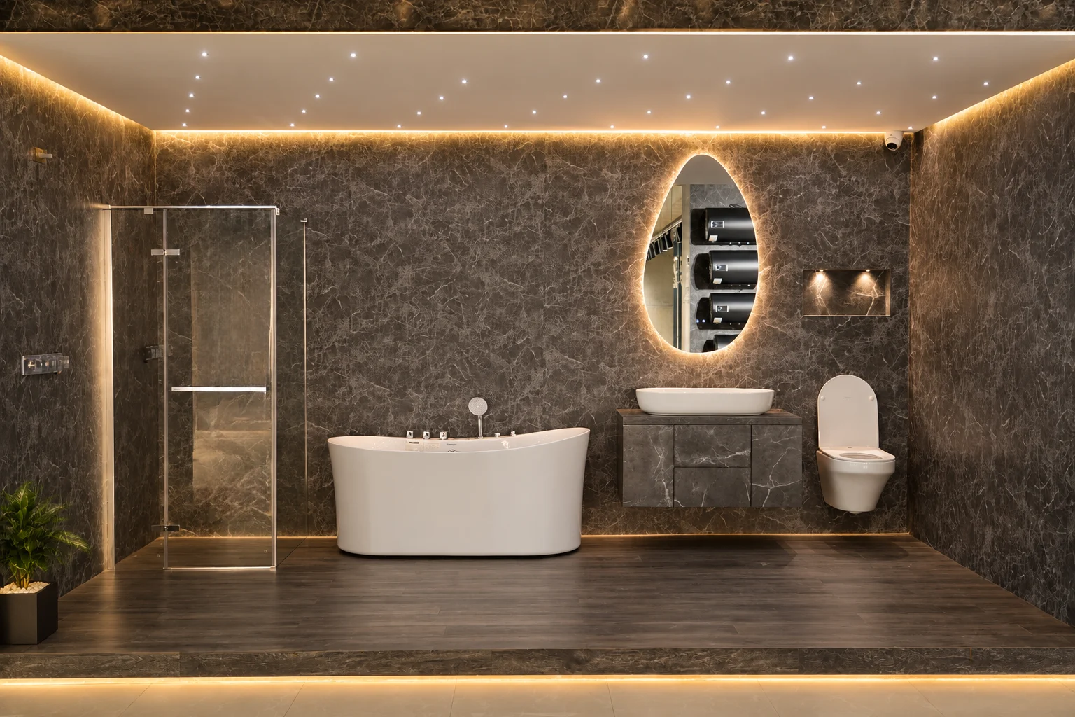 harrington Luxury Dark Marble Bathroom Showcase